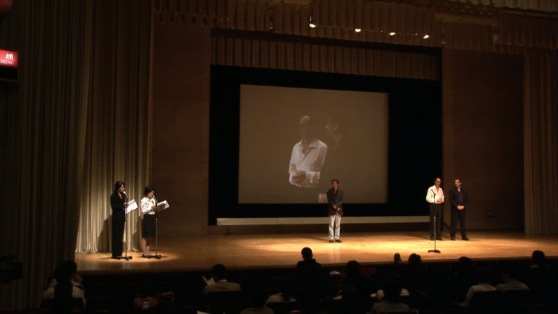 Award Ceremony Ben Ferris & James Barahanos with Hisao Kurosawa. (Kurosawa Film Festival Japan.)